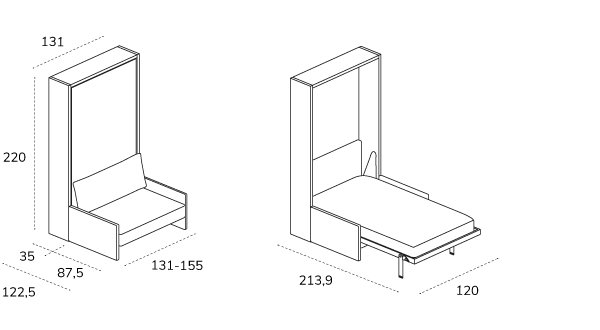 Opklapbed Altea Sofa 35 120 tech C BedHabits